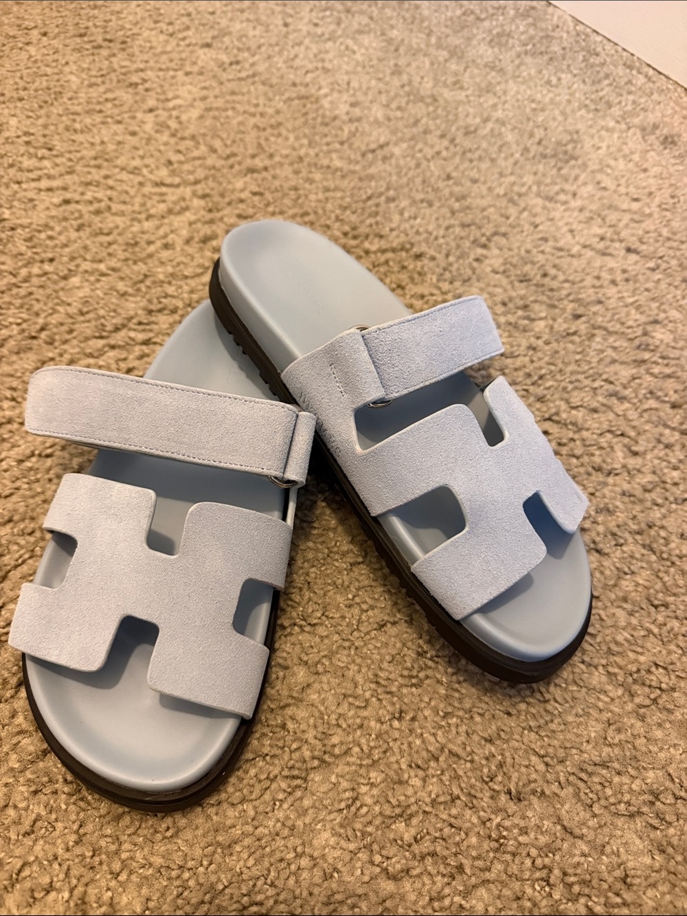 Woman Light Blue Slide Sandals - Brand Unknown